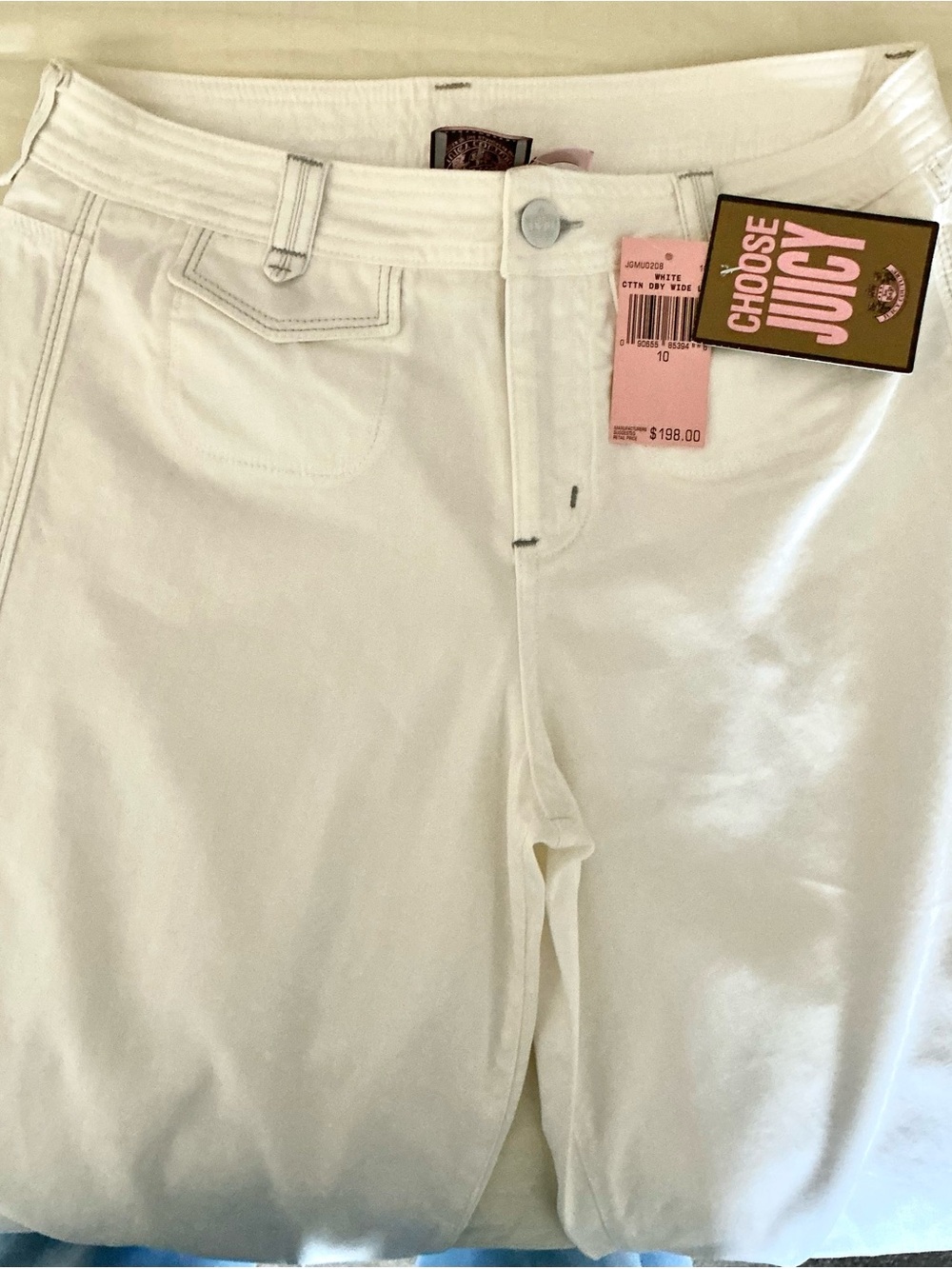 Juicy Couture Women's White Mid-Rise Flare Jeans